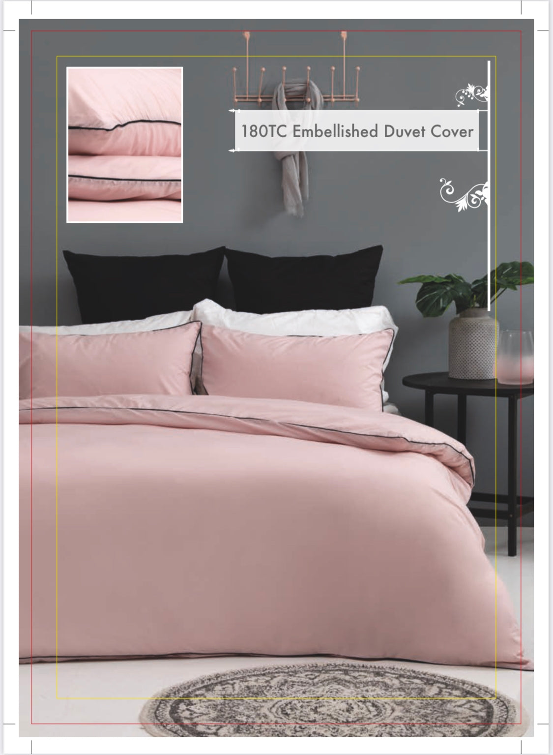 ROSE 180TC DUVET COVER