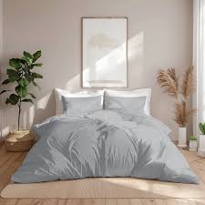 GREY 180TC DUVET COVER