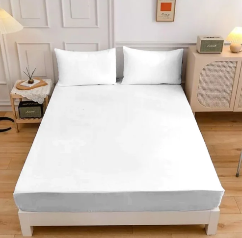 WHITE 180TC FITTED SHEET