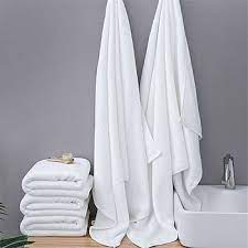 WHITE BATH TOWEL SNAG FREE 485GSM