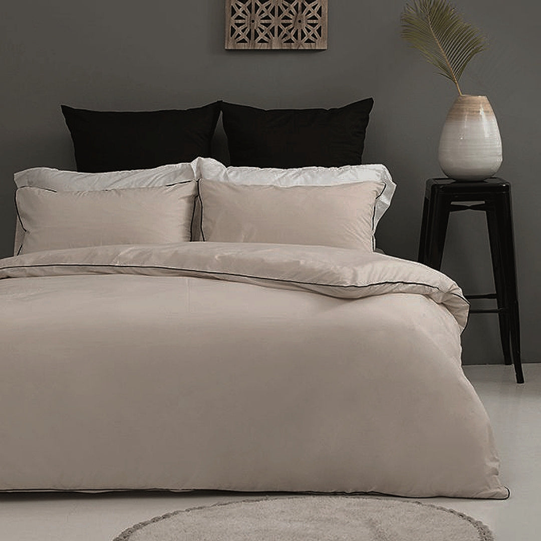 STONE/KHAKI 180TC DUVET COVER