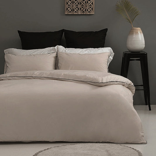 STONE/KHAKI 180TC DUVET COVER